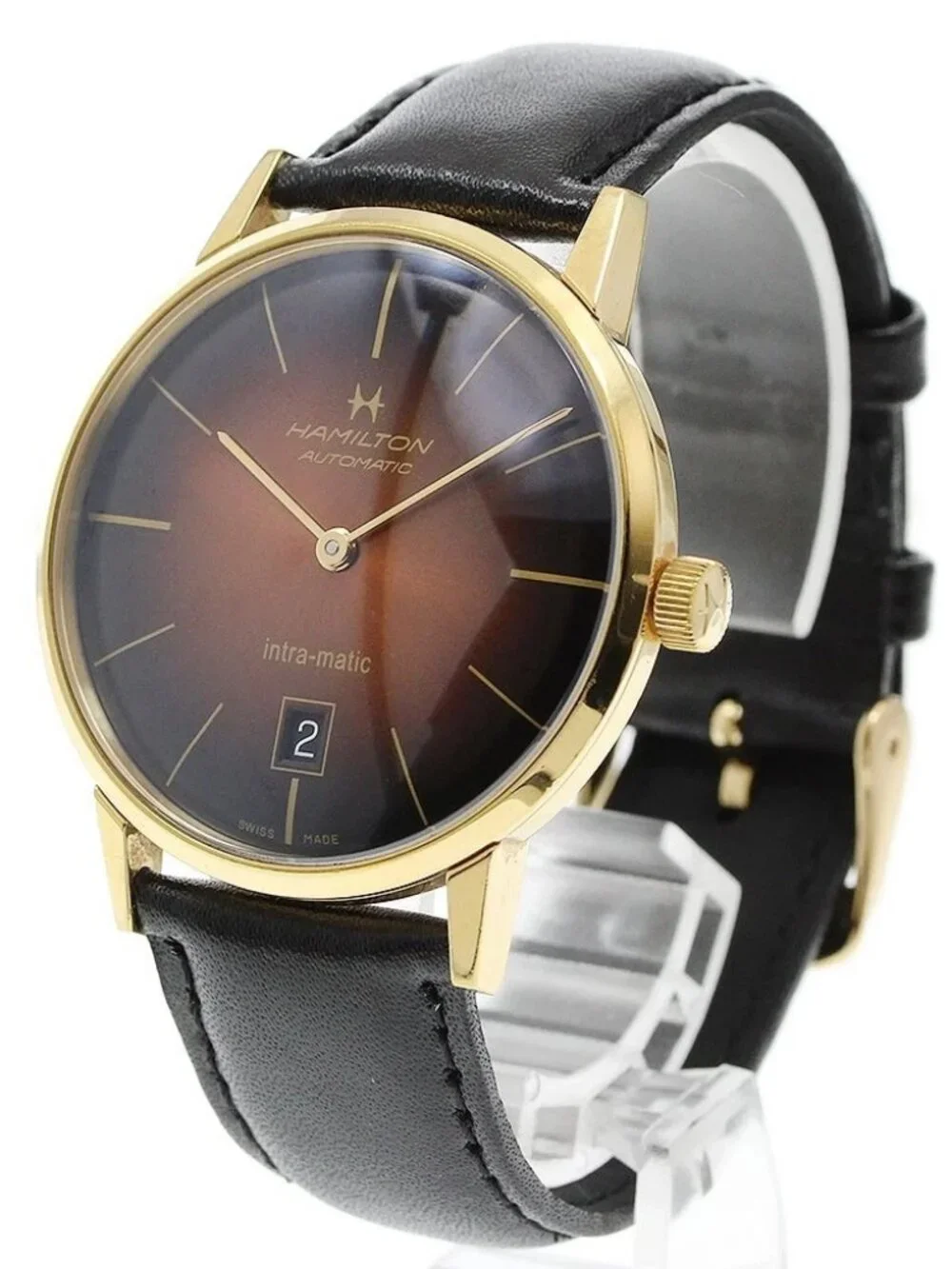HAMILTON Intramatic H384751 Date Brown Dial Automatic Men's Watch_970449